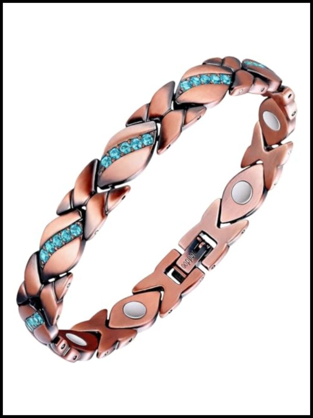 Magnetic Copper Bracelet with Adjustable Links for Women